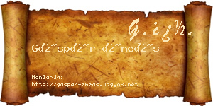 Gáspár Éneás névjegykártya
